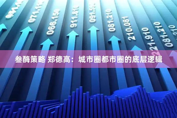 叁酶策略 郑德高：城市圈都市圈的底层逻辑